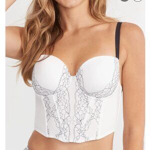 Camio Mio White/Black Lightly Lined Bustier Size US 36 I - Fits like 32 -  New